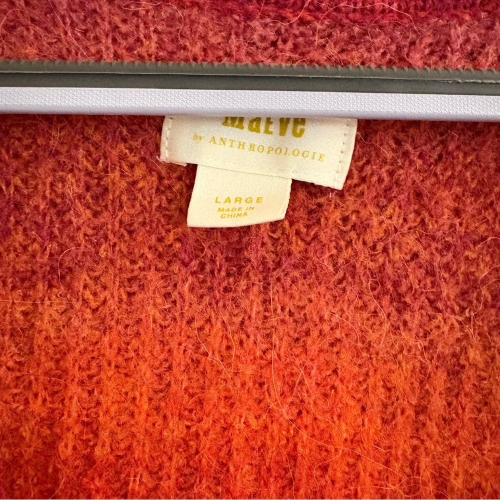 Anthropolgie Maeve Hallie Space-Dyed Cardigan Women’s Wool Blend Size Large - Picture 6 of 13